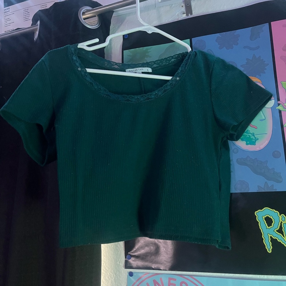 Dark green short sleeve shirt